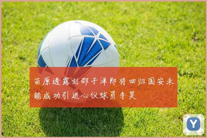 苗原透露刘邵子洋即将回归国安未能成功引进心仪球员李昊